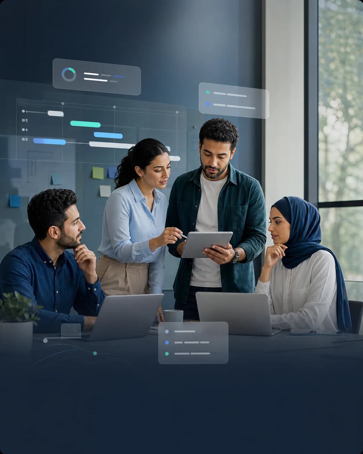 واجهة إدارة المشاريع داخل قريب